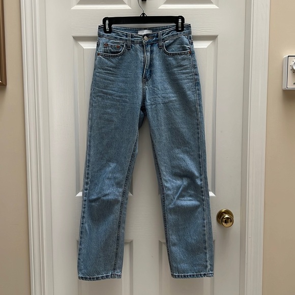 OAK + FORT Blue Mom Jeans - Picture 1 of 10